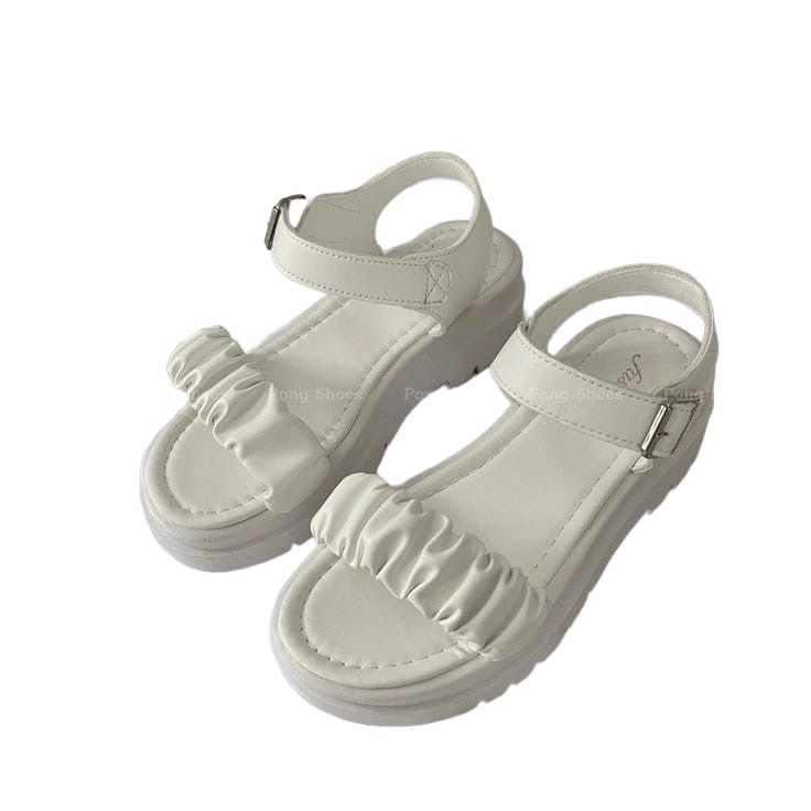 Ruffle Strap Platform Sandals